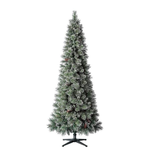 7 ft Sparkling Amelia Pine Slim LED Pre-Lit Artificial Christmas Tree with 300 Warm White Micro Fairy Lights