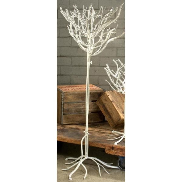 51 in. Cream Metal Christmas Ornament Tree with Hanging Branches
