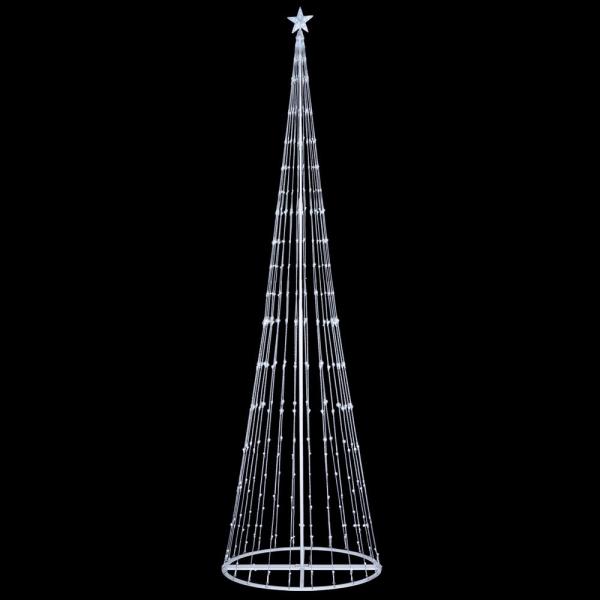 144 in. Christmas Cool White LED Animated Lightshow Cone Tree with 442 Lights and Star Topper
