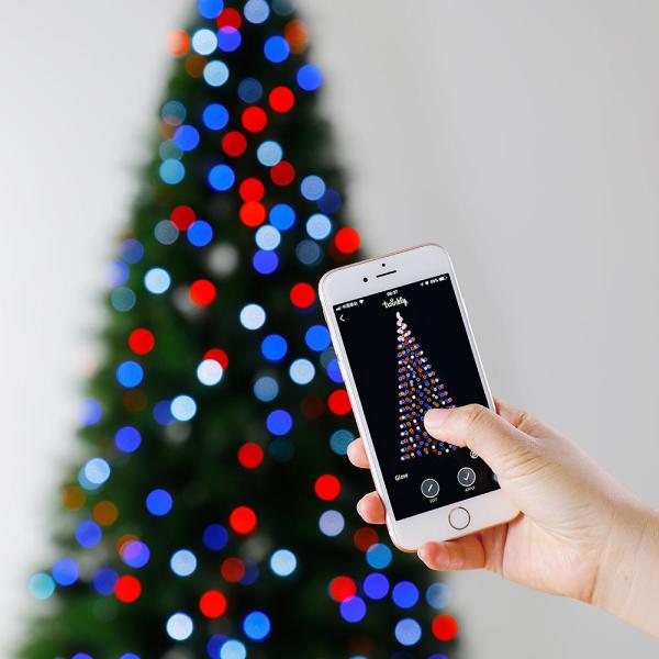 7.5 ft Swiss Mountain Black Spruce Twinkly Rainbow LED Pre-Lit Christmas Tree with 600 RGB LED Technology Dome Lights