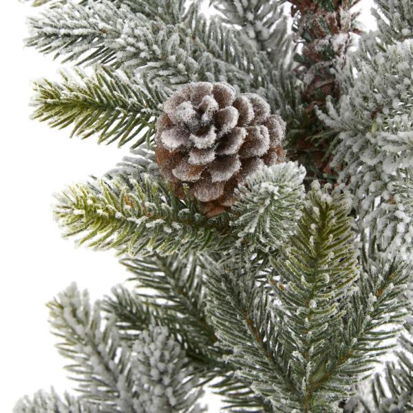 28 in. Flocked Artificial Christmas Tree with Pine Cones