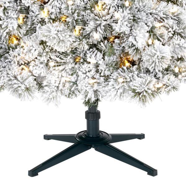 7.5 ft Wesley Long Needle Pine Flocked Slim LED Pre-Lit Tree with 350 SureBright Warm White Lights