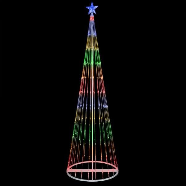 108 in. Christmas Multi-Color LED Animated Lightshow Cone Tree with 274 Lights and Star Topper
