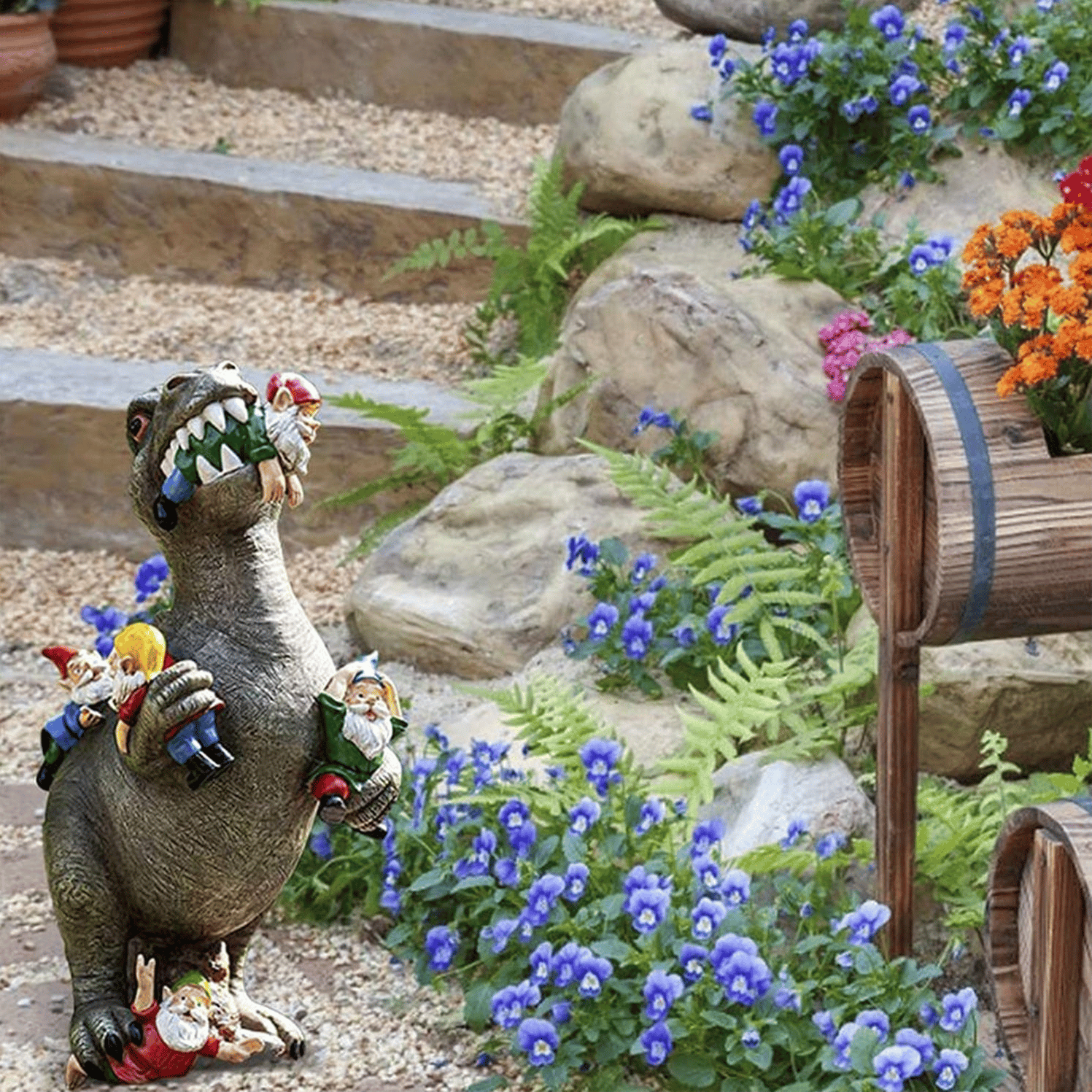LAST DAY70%OFF -  - Dinosaur Eating Gnomes Decor.