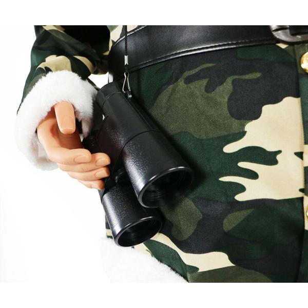 58 in. Christmas Dancing Camo Santa with Binoculars