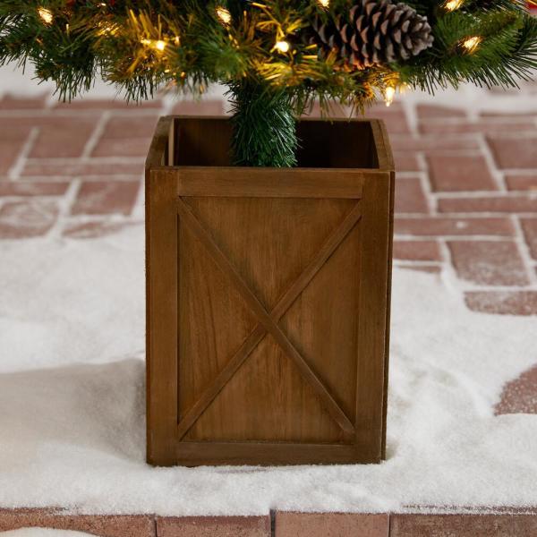 4.5 ft Woodmoore Mixed Pine Potted Pre-Lit Artificial Christmas Tree with 70 Warm White Mini Lights