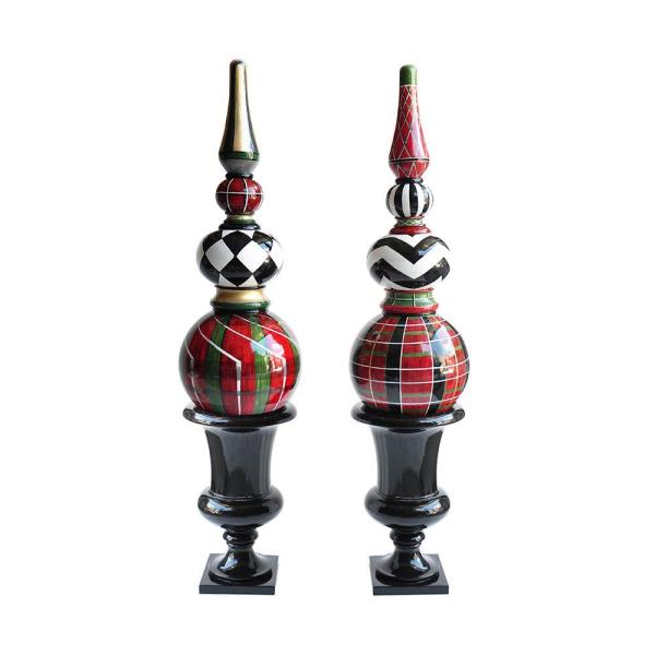 2.8 ft. Plaid and Harlequin Christmas Topiary