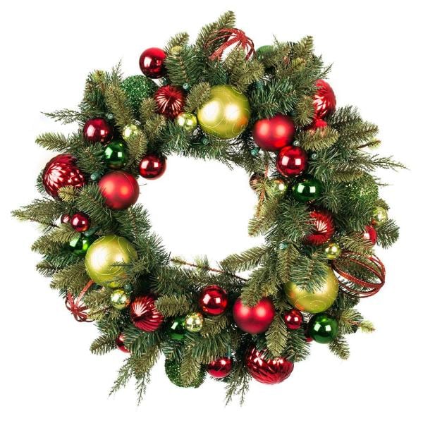 30 in. Pre-Lit LED Festive Holiday Wreath