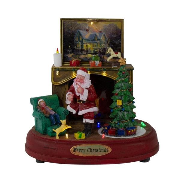 8.5 in. LED Animated Musical Santa Scene Tabletop Christmas Decoration