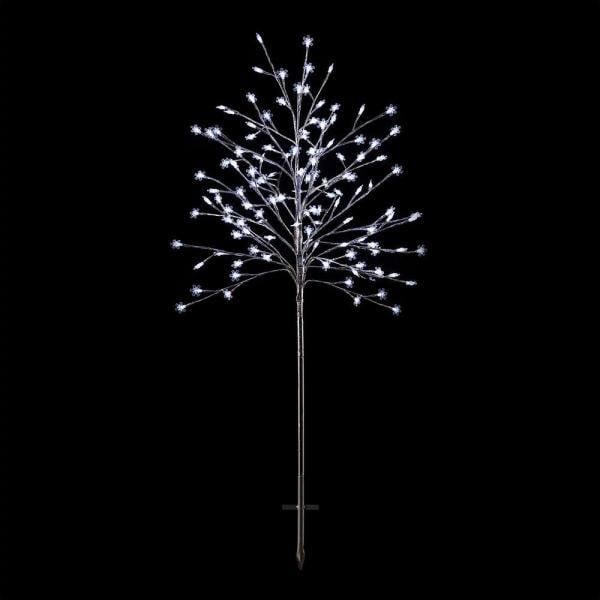 58 in. Tall Frosty Christmas Snowflake Tree with Cool White LED Lights