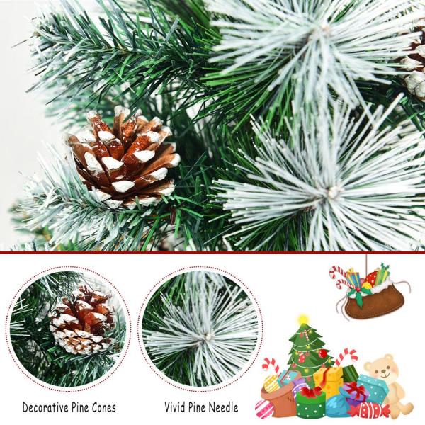 2 ft. Tabletop Mini Christmas Tree Snow Flocked Pine Tree with Base