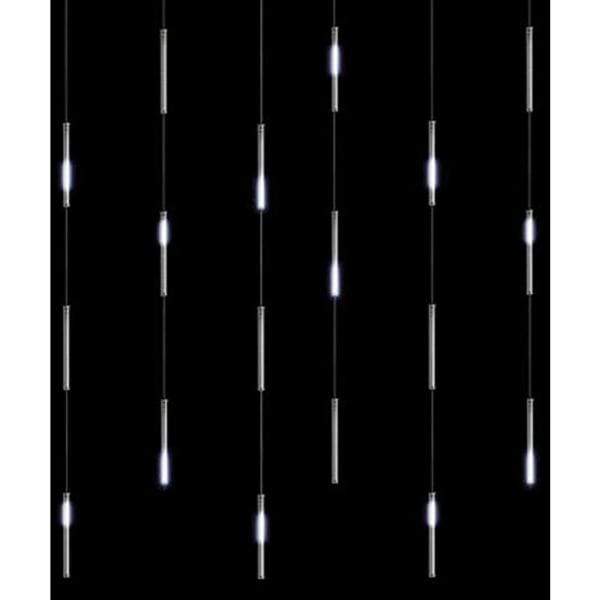 18-Light LED Single-Sided White Christmas Icicle Light Tubes Snowfall Curtain