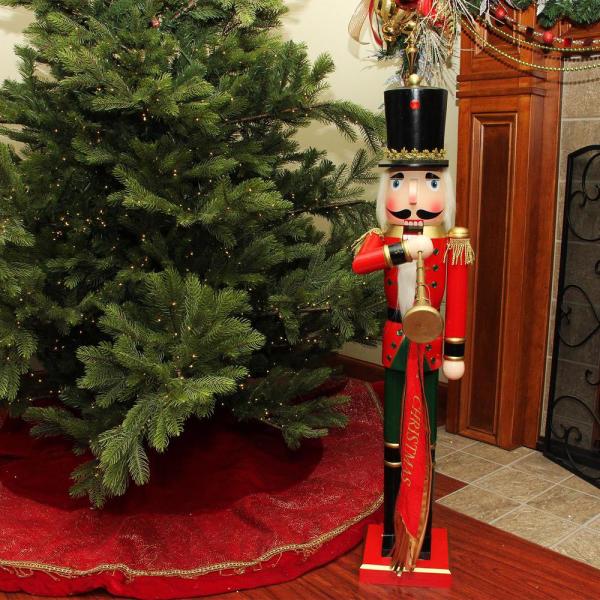 36 in. Red, Blue and Gold Wooden Christmas Nutcracker Soldier