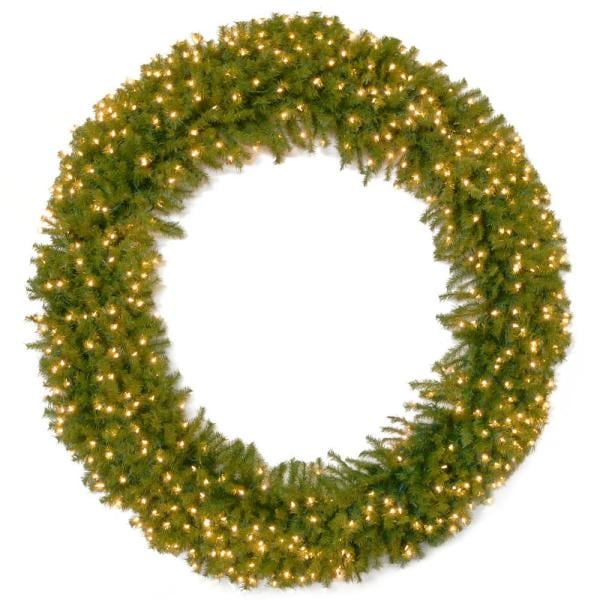 72 in. Norwood Fir Deluxe Wreath with 600 Clear Lights
