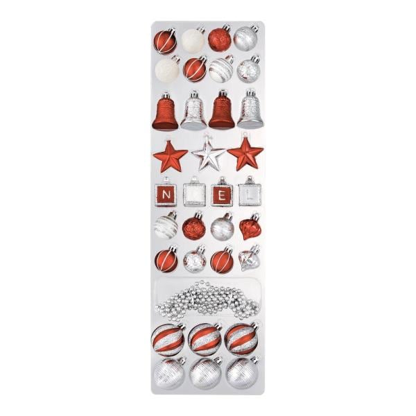 32 in. PVC Burlap Tree with Ornament Kit (34-Pieces)