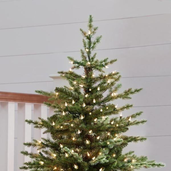 6.5 ft Winwood Grand Fir Potted Pre-Lit Artificial Christmas Tree with 300 Mini Warm White Lights