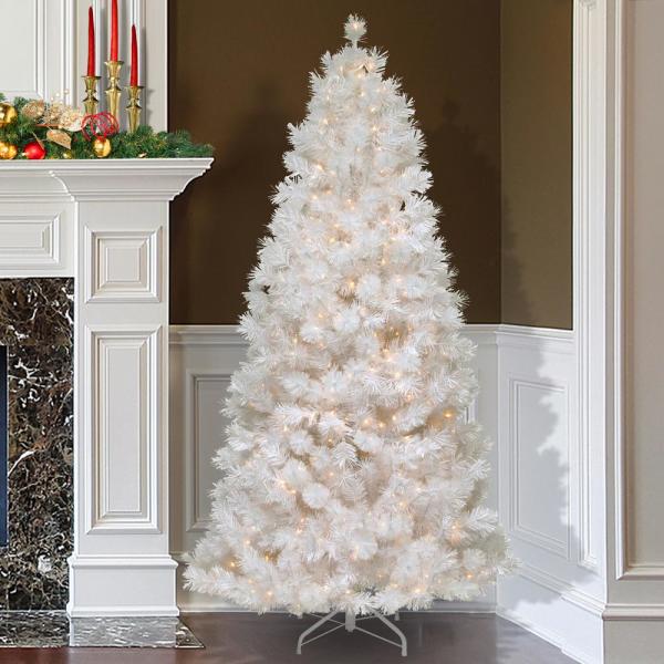 7.5 ft. Wispy Willow Grande White Slim Artificial Christmas Tree with Clear Lights