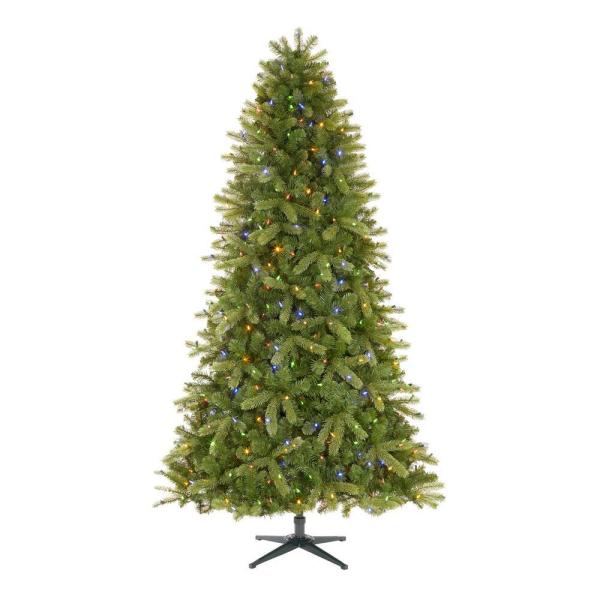 7.5 ft Manchester White Spruce LED Pre-Lit Artificial Christmas Tree with 500 SureBright Color Changing Mini Lights