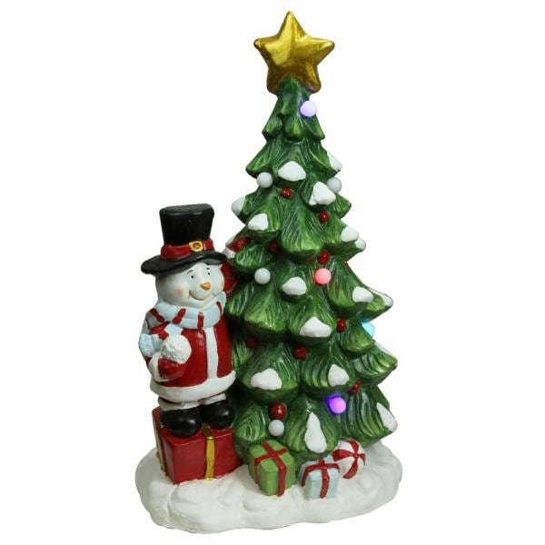 23 in. Christmas Morning Pre-Lit LED Tree with Santa Snowman Musical Christmas Tabletop Decoration