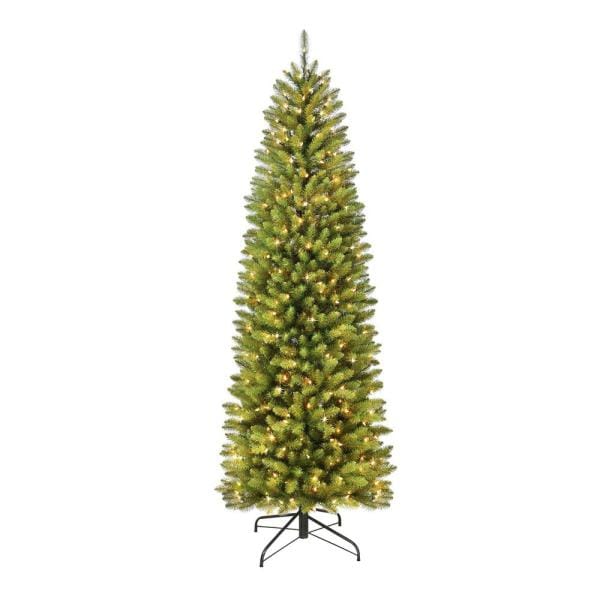 7.5 ft. Pre-Lit Fraser Fir Pencil Tree Artificial Christmas Tree with 350 Clear Lights