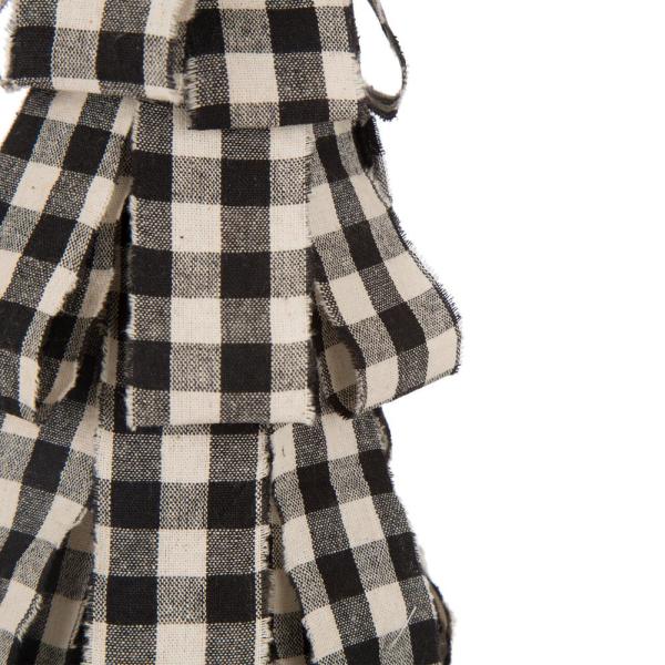 16.93 in. H Black and White Plaid Fabric Table Tree
