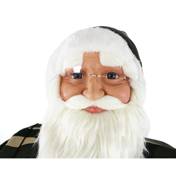 58 in. Christmas Dancing Camo Santa with Binoculars