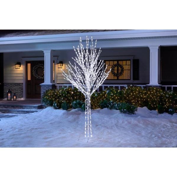 8 ft White 700-Light LED Bare Branch Tree