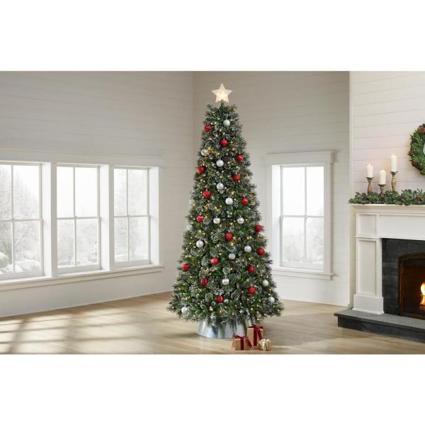 9 ft Sparkling Amelia Pine LED Pre-Lit Artificial Christmas Tree with 600 Warm White Micro Fairy Lights