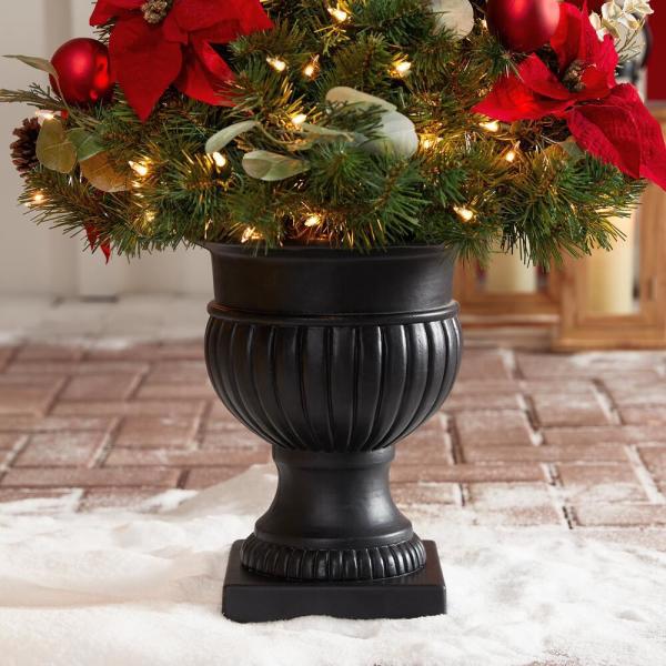 4 ft. Snowy Bristle Pine Entrance Tree with Clear Lights
