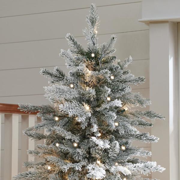 6.5 ft LED Pre-Lit Potted Artificial Christmas Tree with 250 Warm White Lights