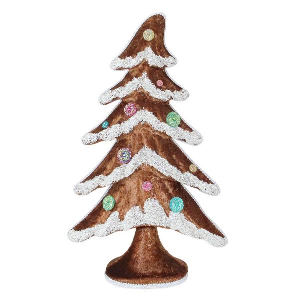 17.25 in. Gingerbread Kisses Snow Covered Gingerbread Christmas Tree