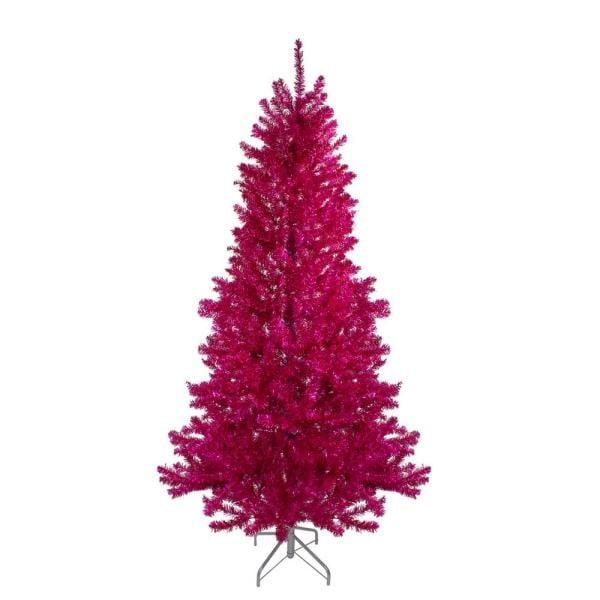 6.5 ft Starry Light Fraser Fir Potted Flocked LED Pre-Lit Artificial Christmas Tree with 150 Cool White Dome Lights