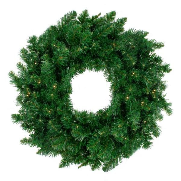 48 in. Warm White LED Lights Pre-Lit Twin Lakes Fir Artificial Christmas Wreath