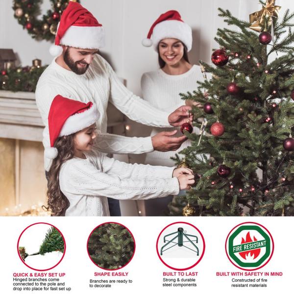 10 ft. Pre-Lit Incandescent Slim Fraser Fir Artificial Christmas Tree with 900 UL Clear Lights