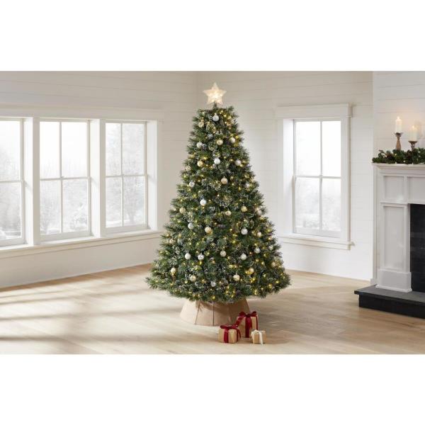 7.5 ft Sparkling Amelia Pine LED Pre-Lit Artificial Christmas Tree with 600 Warm White Micro Fairy Lights