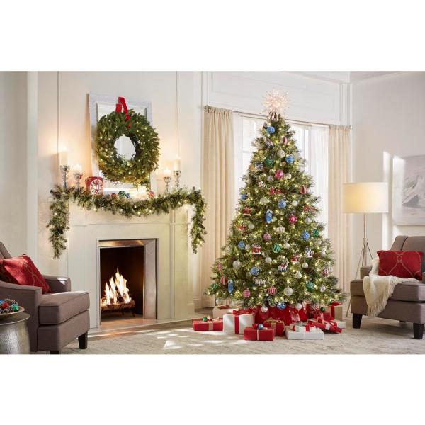 7.5 ft Sparkling Amelia Pine LED Pre-Lit Artificial Christmas Tree with 600 Warm White Micro Fairy Lights