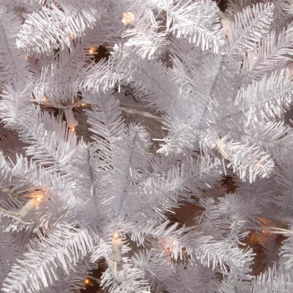 7.5 ft. Kingswood White Fir Pencil Artificial Christmas Tree with Clear Lights