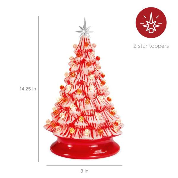 1.25 ft. Pre-Lit Incandescent Ceramic Artificial Christmas Tree