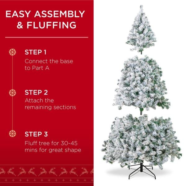 7.5 ft. Pre-Lit Incandescent Flocked Artificial Christmas Tree with 550 Warm White Lights