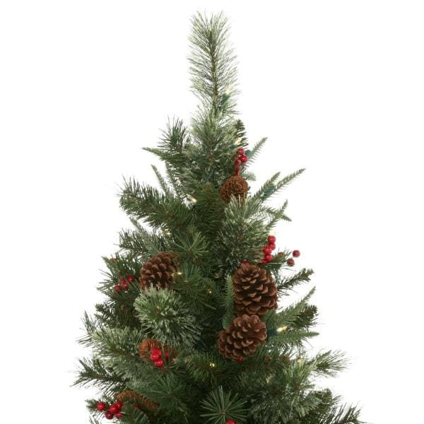 6.5 ft. Paces Hill Pine Potted Pre-Lit Artificial Christmas Tree with 200 Incandescent Clear Lights