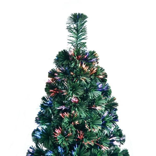 7.5 ft. Multi-Colored Fiber Optic Pre-Lit Artificial Christmas Tree with Lights and Foldable Stand, 370 Tips