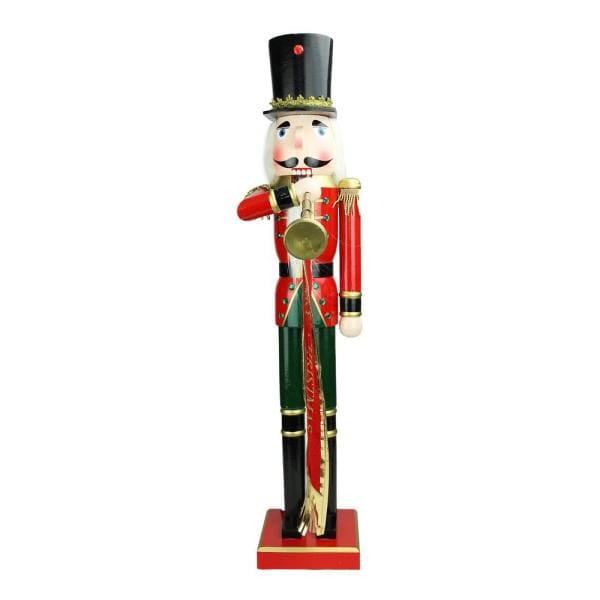 36 in. Red, Blue and Gold Wooden Christmas Nutcracker Soldier