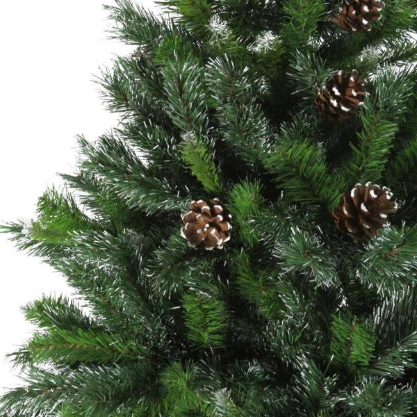 6.5 ft. Unlit Snowy Delta Pine with Pine Cones Artificial Christmas Tree