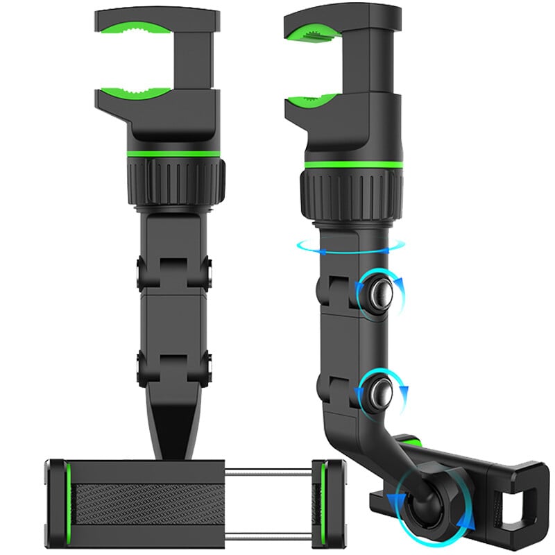 2021 New Multi-function Adjustable 360° Universal Rearview Mirror Phone Holder.