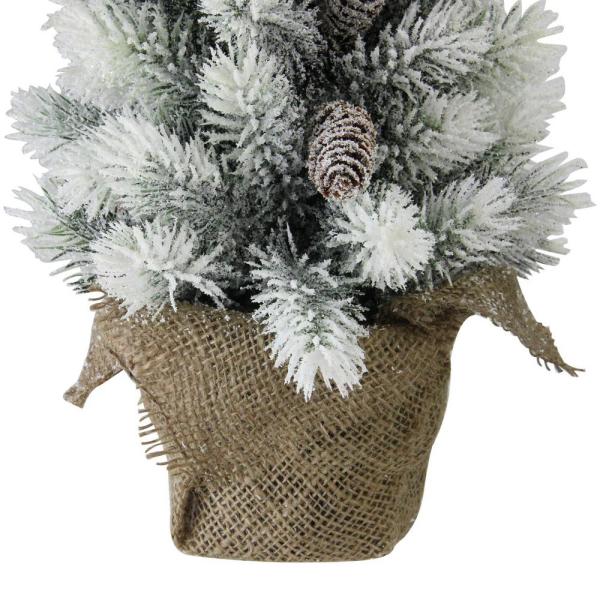 4 ft. Snowy Bristle Pine Entrance Tree with Clear Lights