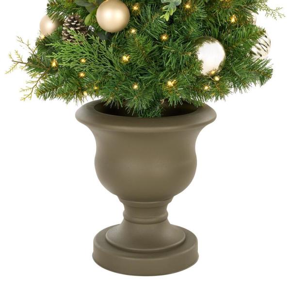 4.5 ft St. Germain Mixed Pine Potted Pre-Lit Artificial Christmas Tree with 70 Warm White Mini Lights