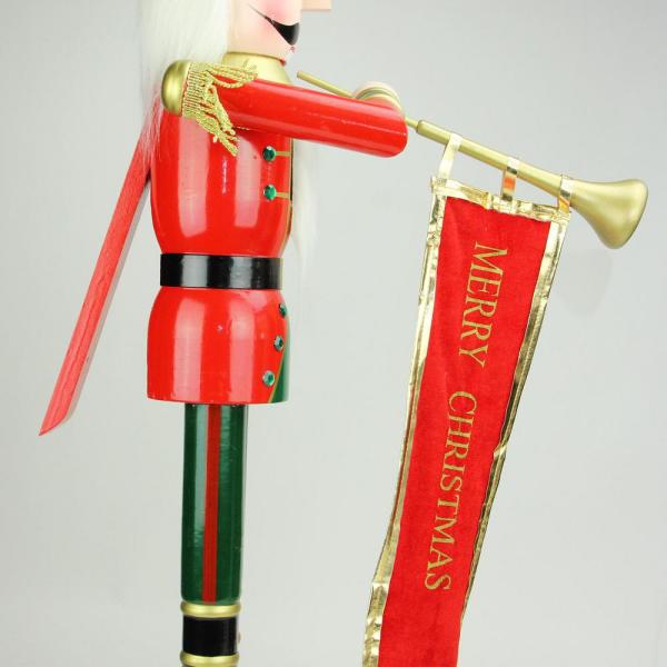 36 in. Red, Blue and Gold Wooden Christmas Nutcracker Soldier