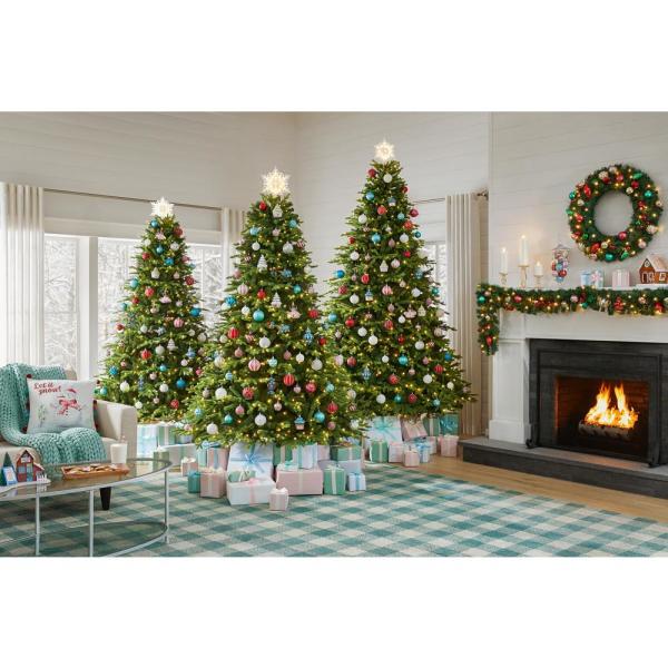 7.5 ft. Swiss Mountain Black Spruce Twinkly Rainbow Artificial Christmas Tree with 750 RGB LED Technology Lights