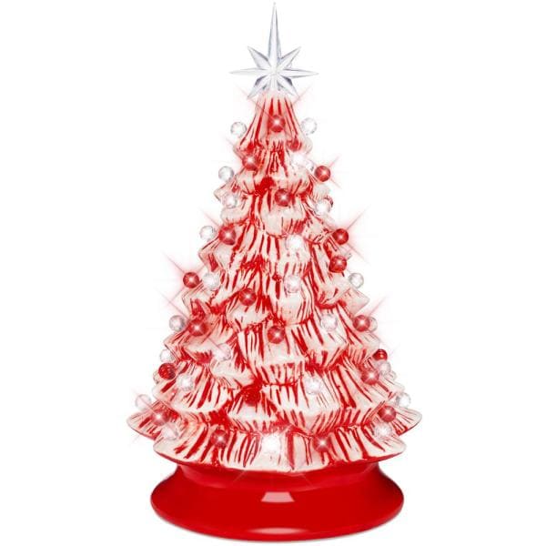 1.25 ft. Pre-Lit Incandescent Ceramic Artificial Christmas Tree