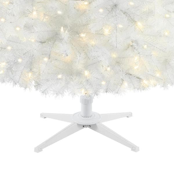 7 ft Snowy Tinsel Spruce LED Pre-Lit Artificial Christmas Tree with 300 Warm White Mini Lights